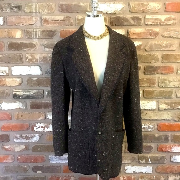 LIZWEAR Woman’s Vintage Boxy Textured Speckled 2 Button Blazer 10 - Picture 1 of 7